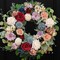 22 Inch Spring/Summer Floral Wreaths for Front Door,Artificial Valentines Day Wreath with Roses Dahlias Gardenias Hydrangeas for Home Wall Window Wedding Party Festival Decor